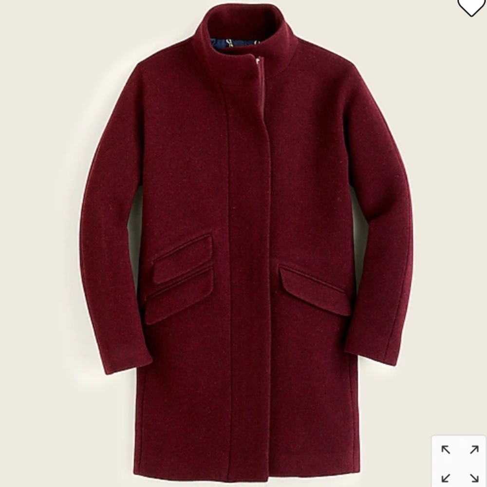 NWT J. Crew Cocoon Coat in Heather Fire Red